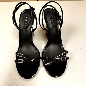 Aqua Jenni Ankle Strap Strappy Flared Heels NEW Size 8.5